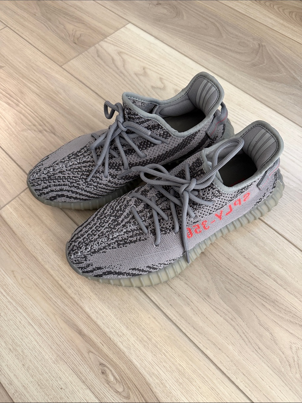 Yeezy Boost 350 V2 Grey with Coral Stripe